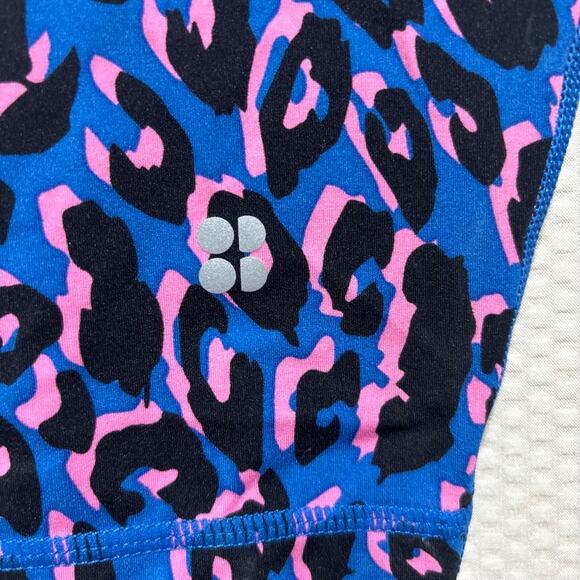 Sweaty Betty Power 7/8 Leggings US 6 Women's Blue Abstract Leopard Gym Yoga - Picture 11 of 11